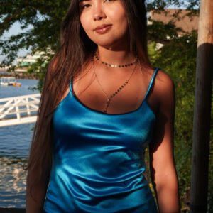 VESTIDO Destino Azul Alça