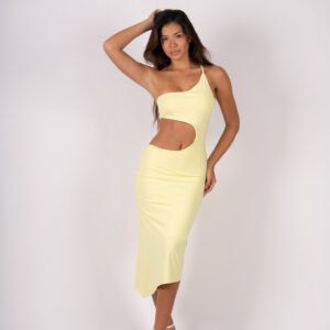 Vestido Feeling amarelo manteiga
